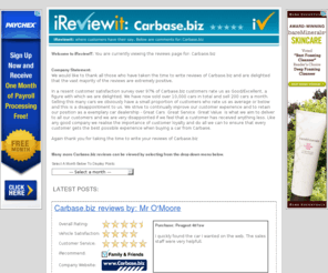 ireviewit-carbase.biz: Carbase.biz Reviews Page
iReviewIT: Carbase.biz - Customer Reviews & Feedback. Read Customer Reviews / Review of Carbase Car Supermarket.