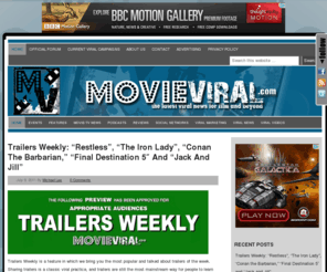 movieviral.com: MovieViral.com | The Latest Viral News for Films and Beyond
The Latest Viral News for Films and Beyond. MovieViral is the only website 100% dedicated to movie viral and ARG news. We're the number one source for news on movie viral campaigns!