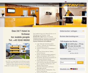 come-inn.info: Hotel Schwaz - Business Hotel Tirol - Stay Inn
Das STAY inn Comfort Art Hotel in Schwaz bei Jenbach in Tirol in der Silberregion Karwendel, bietet business und weekend Gästen besondere Service-Leistungen wie business-service, comfort-shop, ein comfort-paket und Freiparkplatz inklusive.