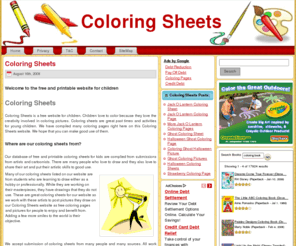 coloring-sheets.info: Coloring Sheets
Find great coloring sheets here. Submit your hand-drawn coloring pictures and print out free coloring pages that others have drawn. We also have halloween coloring sheets.