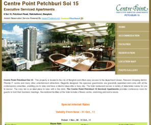 centrepointpetchburisoi15.com: Centre Point Petchburi Soi 15 Serviced Apartments With Low Rates
Centre Point Petchburi Soi 15 - This property is located in the city of Bangkok and offers easy access to the department stores, Patunam shopping district, Phantip IT centre and many other entertainment attractions
