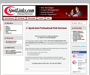 dacapotech.net: Welcome to SpotLinks!
SpotLinks, LLC develops beautiful, efficient and user-friendly web sites with powerful programming and superior support.