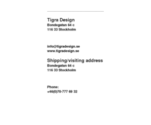 tigradesign.se: Tigra Design
