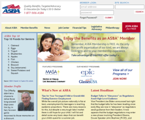 asbaonlines.org: American Senior Benefits Association - Targeted Advocacy and Education for Today's Seniors
ASBA is now a non-for-profit organization focused on advocacy and education for men and women age 50 and better.