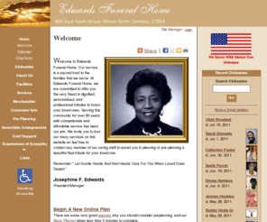 edwardsfuneralhomeservices.com: Edwards Funeral Home : Wilson, North Carolina (NC)
Edwards Funeral Home : 805 East Nash Street, Wilson 
North Carolina, 27893