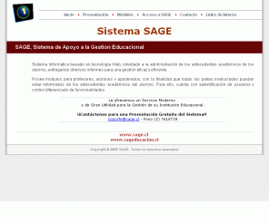 sage.cl: SAGE - Sistema de Apoyo a la Gestión Educacional
SAGE - Sistema Web de Apoyo a la Gestión Educacional