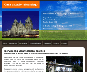 casaruralsantiago.es: Casa vacacional santiago, A Coruña (Santiago de Compostela)
Casa vacacional santiago, A Coruña (Santiago de Compostela), Estancias situadas a 15 minutos andando desde la Catedral de Santiago de Compostela