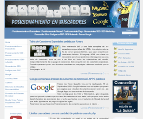 paralaweb.com.ar: # Posicionamiento en buscadores | Herramientas SEO | Articulos SEO - SEM | Codigos en PHP#
noticias y articulos relevantes al posicionamiento en buscadores web como google yahoo altavista live, tambien trataremos todas las herramientas SEO, posicionamiento natural y pago en Adwords