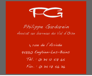 philippe-gardarein.com: Philippe Gardarein
Philippe Gardarein, avocat au barreau du Val d'Oise : Divorce, Droit des Etrangers, Licenciements...