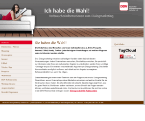 ichhabediewahl.de: DDV
Nr. 1 im Schutz gegen unerwuenschte Werbepost. Jetzt Eintrag sichern!