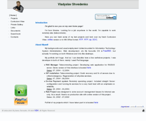 shvedenko.info: -== VSH Personal Page ==-
Personal WebSite of System Administrator Vlad Shvedenko