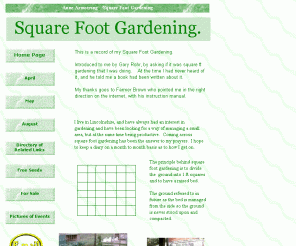 squarefootgardening.co.uk: Square Foot Gardening.
A garden diary of my square foot garden.