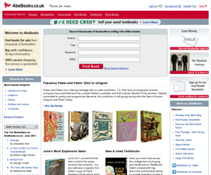 abeboojs.com: AbeBooks Official Site - New & Secondhand Books, New &Used Textbooks, Rare & Out of Print Books
Your source for used, new, rare and out-of-print books. Find classic collectibles, rare signed editions, used textbooks, and inexpensive bestsellers in our 80 million books.