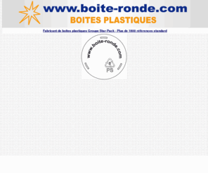 boiteronde.com: Boite ronde - Boites plastiques
Boites plastiques, boites rondes : Star-pack études et réalisations d'emballages: boites plastiques, boites rondes, boite ronde, valises, valisettes, conteneurs réutilisables, boites plastiques, soudeuses, ensacheuses, tables d'emballage, carton, plastique, calages, mousses, valises pour le matériel de sport, golf, tir, archerie, matériel et consommables d'emballage, dérouleurs pour boutiques, systèmes de coupe