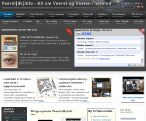 veerst.info: Veerst.(dk).info - Alt om Veerst og Vester-Thorsted
Siden om Veerst. Alt om Veerst, en landsby vest for Kolding i Vejen kommune. Site concerning Veerst. Everything concerning Veerst a village located west of Kolding Denmark in the municipality of Vejen
