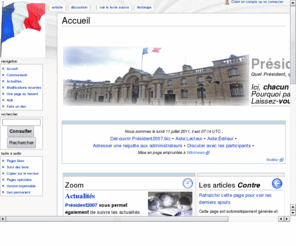 wikivote.net: President2007
Le site o chacun peut s'informer et partager ses opinions sur  la prochaine election presidentielle franaise. Bienvenue  toutes et  tous.