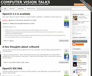 computer-vision-talks.com: Computer Vision Talks
Computer vision algorithms and image processing. Realtime marker based and markerless Augmeted reality.