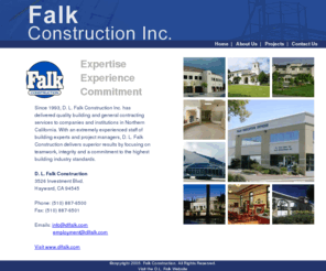 falkconstruction.com: Welcome to the Falk Construction website
Focusing on the construction of public works projects, D.L. Falk Construction offers services to institutions who seek integrity, expertise and experience in a general contractor