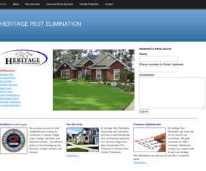 heritagepest.com: HERITAGE PEST ELIMINATION - Home
Heritage Pest Elimination