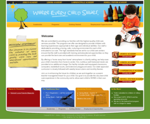 lenoraacademy.com: Jodeco Academy | Lenora Academy | Lawrenceville Academy | Howell Station Academy
Jodeco, Lenora, Lawrenceville and Howell Station Academies are committed to providing our families with the highest quality child care services possible with programs designed to provide children with learning experiences appropriate to their age and individual abilities.