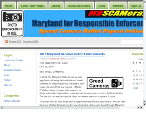 mdscamera.com: Maryland for Responsible Enforcement
Maryland Speedcamera Ballot Initiative