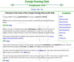 conejofencing.com: Conejo Fencers - SoCal Division, USFA
Conejo Fencing Club Home Page