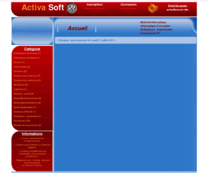 webactivasoft.org: WEBACTIVA SOFT - Informatiques occasion, Materiels occasion , DOULLENS, 80600, Somme, Picardie, 80, Pas-De-Calais, 62.
Activa Soft est une Société de Services en Informatique. Nous sommes situés à Doullens dans la Somme (80).
