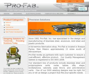 pro-fab.com: Pro-Fab, Inc. | Engineering | Machining | Electropolishing | Stainless Steel | Plastics
