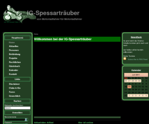 xn--ig-spessartruber-6nb.com: Willkommen bei der IG-Spessarträuber
IG-Spessarträuber, Eine Webseite von Motorradfahrer für Motorradfahrer