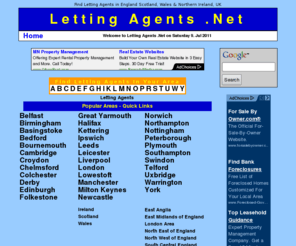 lettingservices.co.uk: Letting Agents in England Scotland Wales UK Ireland
Comprehensive directory to Find Letting Agents in London, Greater London, South Central, South West, South East, West Midlands, East Midlands, East Anglia, North East, North West of England, as well as Scotland, Wales, Northern Ireland in the UK