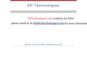 sdtechnologies.com: www.sdtechnologies.com - SD Technologies
Welcome to SD Technologies!
