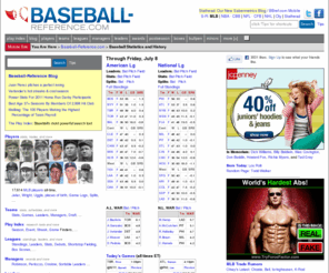 baseballref.net: Baseball-Reference.com - Major League Baseball Statistics and History
Up-to-date Major and Minor League Statistics for each player, team, and league in baseball history.  Includes batting, pitching and fielding stats along with leaders, managers, links, books and award winners.