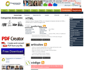 htmlcastellano.es: HTML en castellano
Hypertext Markup Language (HTML) es un lenguaje de etiquetas derivado de SGML y diseñado para la creación de páginas web.