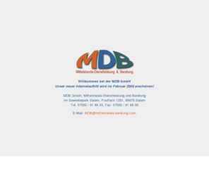 banken-abc.com: MDB GmbH - Homepage
Mittelstands-Dienstleistung und Beratung.