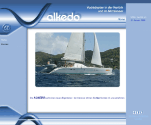 alkedo.com: Alkedo - Mitsegeln und Yachtcharter in der Karibik und dem Mittelmeer
Erleben Sie einen unvergesslichen Traumurlaub auf unserem Katamaran alkedo.                 Geniessen sie das Dahingleiten auf dem glasklaren Wasser.
Wir zeigen ihnen die Traumstrände auf den schönsten Inseln der Karibik. Sie können Mitsegeln oder auch die alkedo komplett mit Skipper buchen. 
Informieren Sie sich noch heute.   Wir freuen uns auf Sie.