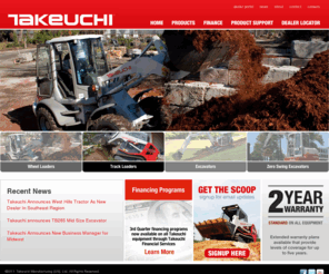 takeuchi-us.com: Takeuchi US: Track Loaders, Compact Wheel Loaders, Conventional Excavators, Zero Swing Excavators
