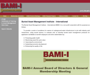 bami-i.com: Buried Asset Management Institute - International
Buried Asset Management Institute - provide a center of excellence for owners of underground water infrastructure to join with industry and researchers.