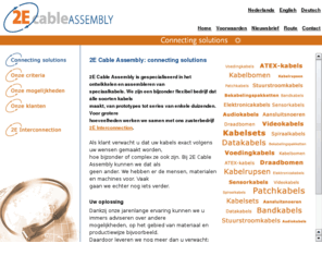 2e-cableassembly.com: Kabelassemblage, kabelconfectie, speciaalkabels, maatwerkkabels: 2E Cable Assembly
2E Cable Assembly: kabelassemblage en kabelconfectie. Álle soorten speciaalkabels en maatwerkkabels, van prototypes tot series van duizenden.