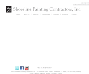 greenwichctpainting.com: Welcome to Shoreline Painting Contractors, Inc.
Shoreline Painting is a family owned and operated business. Shoreline was started 30 years ago by Louis Polidoro.  His sons, Matthew and Christopher Polidoro joined the Shoreline team in 2004. Throughout its 30 years in business, Shoreline has done extensive work throughout Fairfield County, Westchester County, New York City, and Rhode Island.