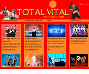 totalvital.com: Total Vital Entertainment | Aktionstheater - Die Fabelhaften Shaker Boys - LiveTV - Friends
Total Vital Entertainment | Ihr Event braucht aussergewöhnliche Unterhaltung? Sie haben sie gefunden.