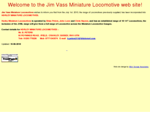 jvml.co.uk: JVML Home Page
Jim Vass Miniature Locomotives