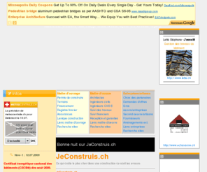 jeconstruis.ch: JeConstruis.ch - Le site de référence de la construction
JeConstruis.ch - Le site référence de la construction jurassienne et romande