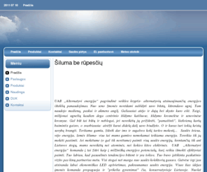 alternatyvienergija.lt: UAB Alternatyvi energija. Saulės sistemos, šilumos siurbliai, LED šviestuvai - Pradžia
Nuo idėjos iki veikiančios sistemos. Nuo saulės kolektoriaus iki pramoninės saulės sistemos, nuo paprastos saulės baterijos iki fotovoltinės elektrinės.
