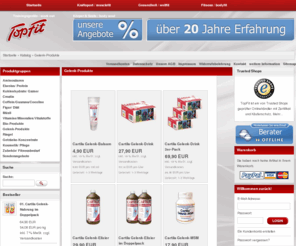 cartil.info: Onlineshop Gesundheit Ernaehrung - Gelenk-Produkte - TopFit
Onlineshop Sportprodukte, Fitnessprodukte und Gesundheitsprodukte, Nahrungsergaenzungsmittel, Cartila Gelenk Nahrung, Gelenknahrung - Gelenke Produkte