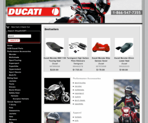 shopducati.com: ShopDucati - Ducati Apparel, Ducati Accessories, Ducati Monster, Ducati Multistrada, Ducati Supersport, Ducati Superbike
ShopDucati is owned and operated by Kissell Motorsports. We carry a wide variety of Ducati accessories and parts. Including but not limited to, ducati apparel, ducat