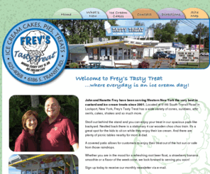 freystastytreat.com: Frey's Tasty Treat ~ Ice Cream and Ice Cream Cakes ~ Lockport, NY
Located on Transit Road in Lockport, NY, Frey's Tasty Treat serves a variety of ice cream and custard treats.
John and Nanette Frey have been operating Frey's Tasty Treat since 2001.