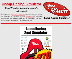 cheapgameracingsimulator.com: Cheap Game Racing Simulator. Amazing driver's enjoyment.
OpenWheeler game seat simulator. A thoroughly unmatched gaming adventure. Adore your rides. Like never before.