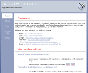 logisima.com: Benoît Simard - Bienvenue
Site personnel de Benoît SIMARD, alias sim51