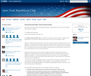 apexprc.org: Apex Peak Republican Club
Apex Peak Republican Club is a Ning Network