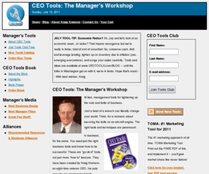 ceotools.com: CEO Tools: The Manager's Workshop
The Managers Workshop - Management, manager tools and CEO tools by Kraig Kramers for improved business performance.